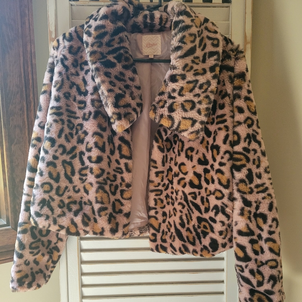 Candie's Animal Print Faux Fur Jacket